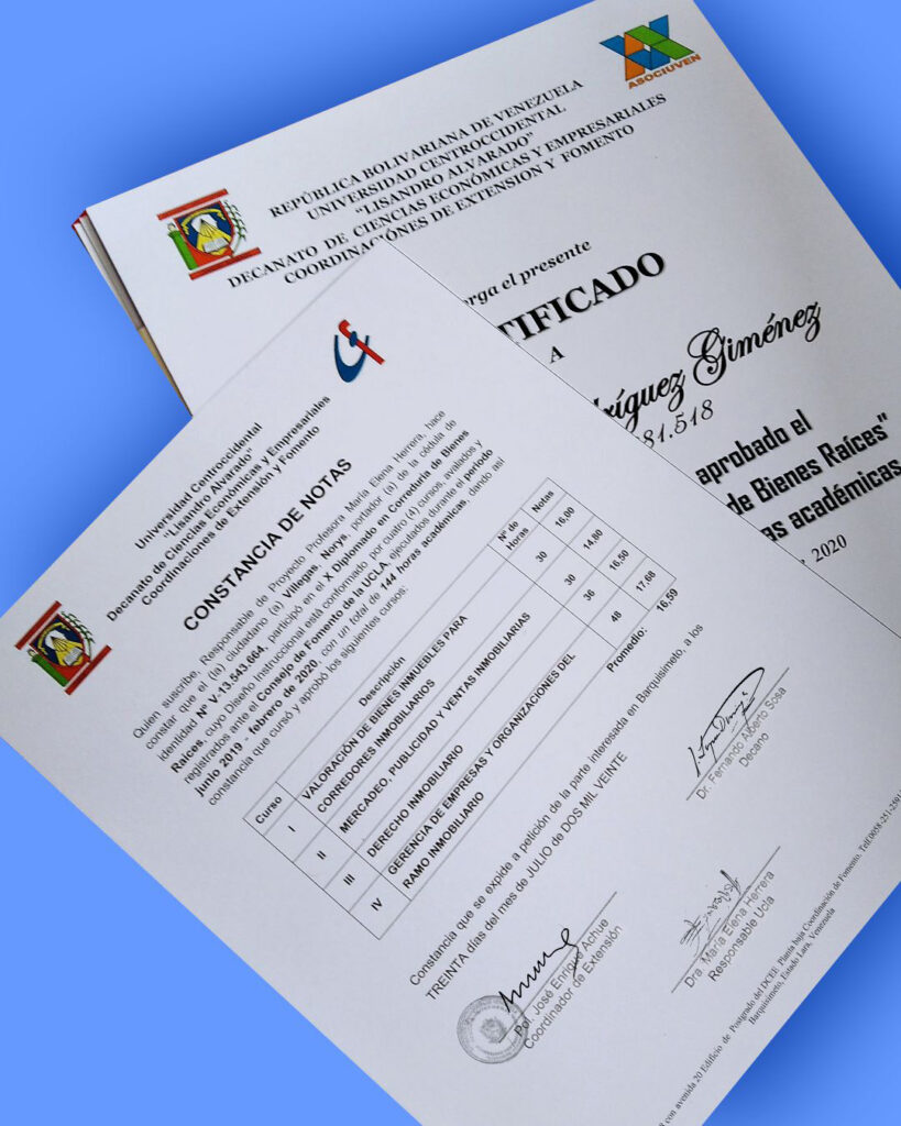 certificación inmobiliaria